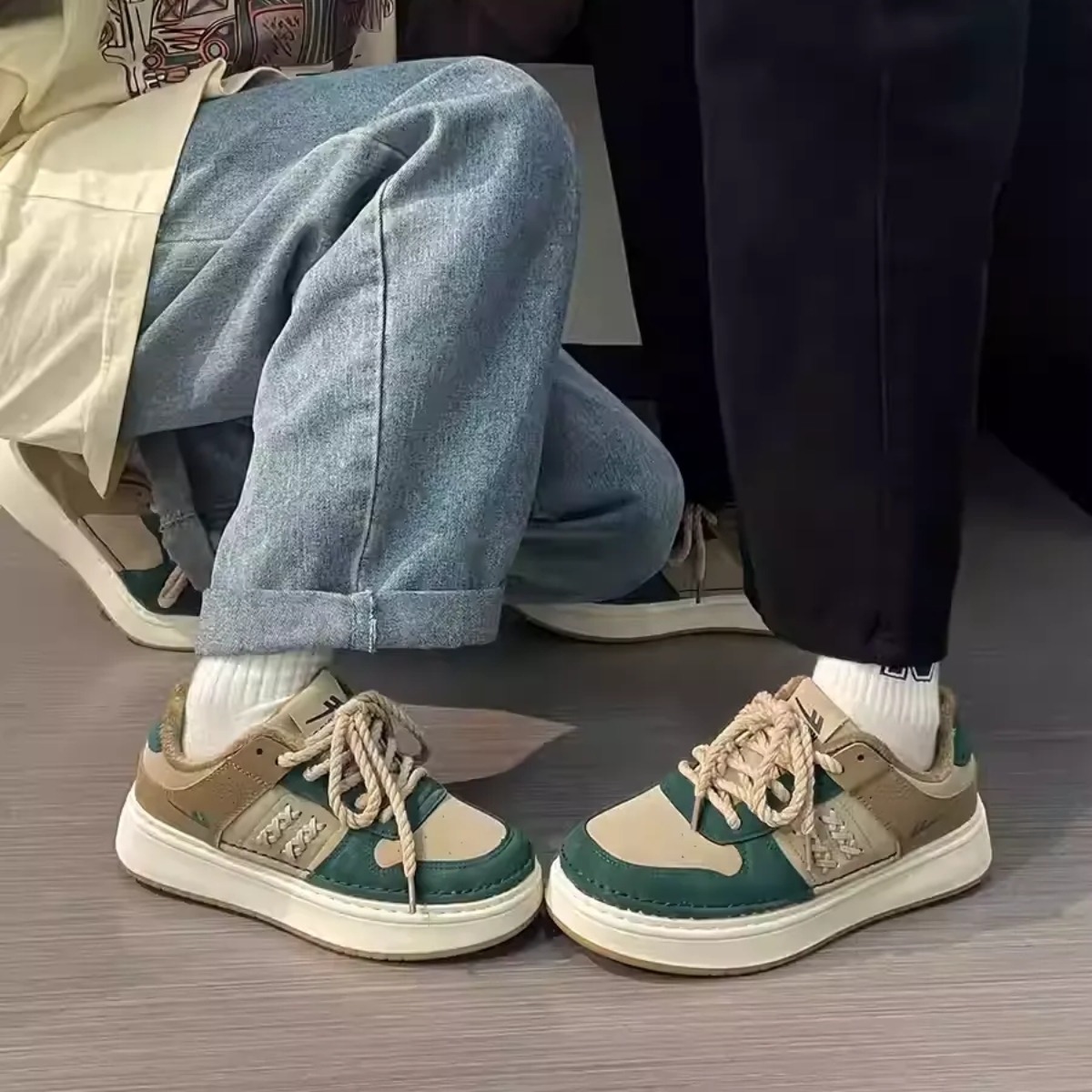 ペアルック ヘリテージ・リンク アースカラー ペアスニーカー